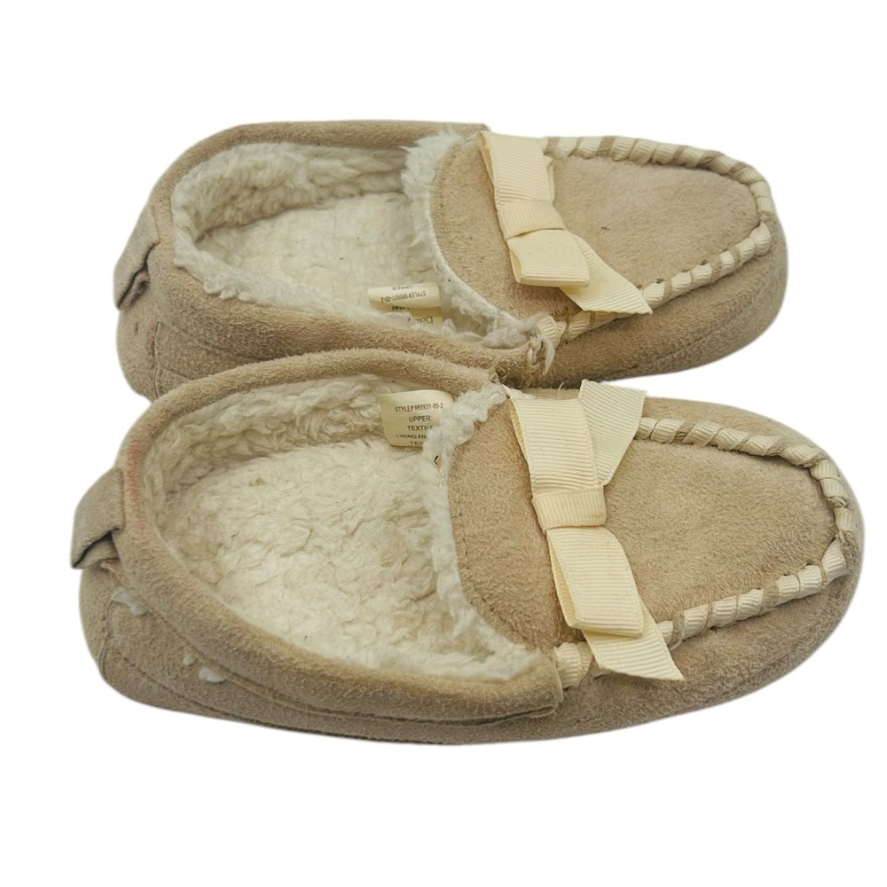 Baby Gap Cozy Fleece Lined Bow Accent Moccasin Slippers
